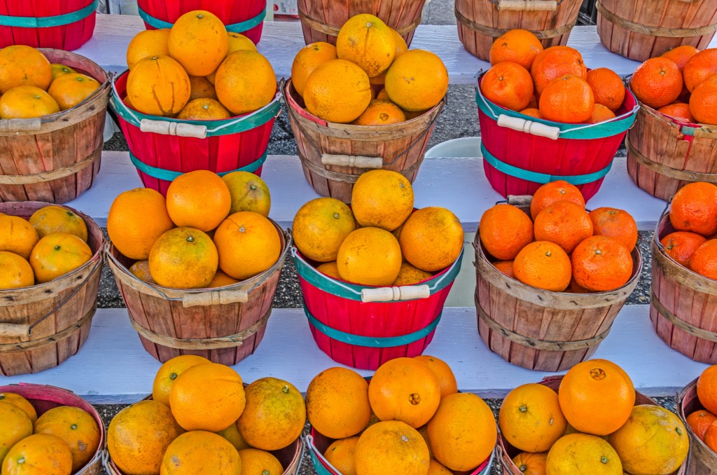 Baskets of Honeybell Oranges